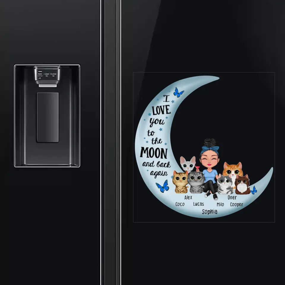Personalized I Love You To The Moon And Back Again Fridge Decal Printed LDMHN23534