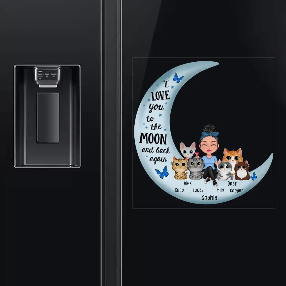 Personalized I Love You To The Moon And Back Again Fridge Decal Printed LDMHN23534