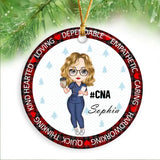 Personalized Loving Dependable Empathetic Caring Hardworking Quick Thinking Kind Hearted Ceramic Ornament Printed LDMKVH23568