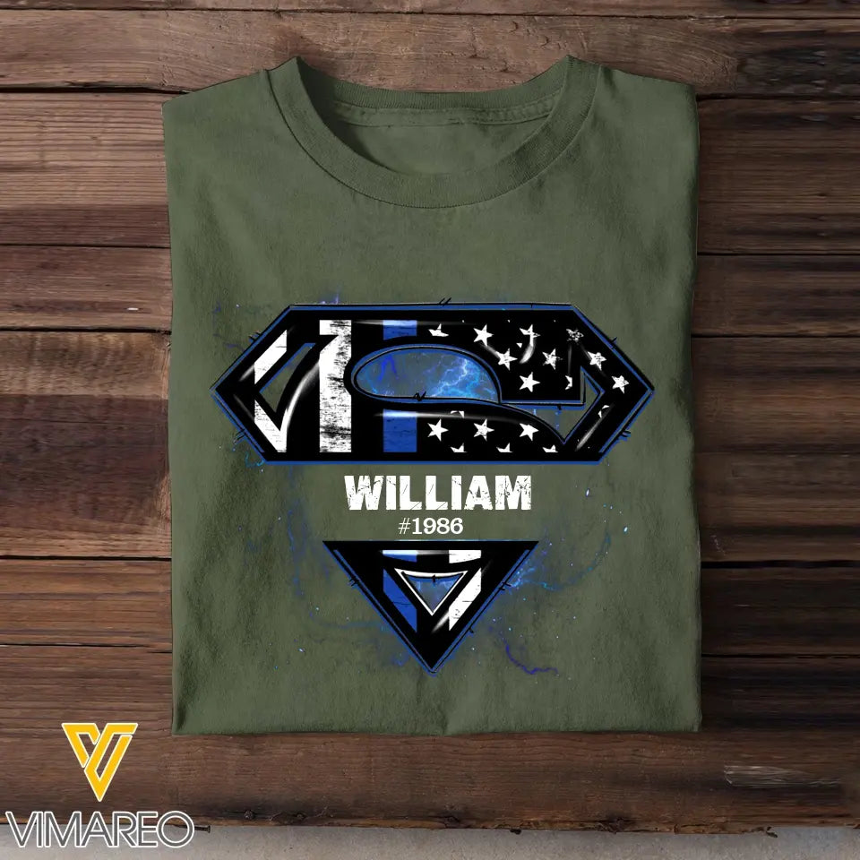 Personalized US Police Diamond Custom Name T-shirt Printed PTN23566
