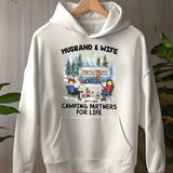 Personalized Husband & Wife Camping Partners For Life Gift for Couple Hoodie Printed MTPTN23549
