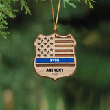 Personalized US Police Department Custom Name & ID Wooden Ornament Printed PTN23582