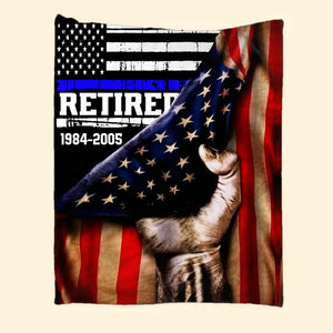 Personalized US Law Enforcement Retired Service Time Sherpa or Fleece Blanket Printed KVH23649