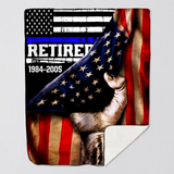 Personalized US Law Enforcement Retired Service Time Sherpa or Fleece Blanket Printed KVH23649