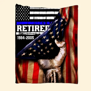 Personalized US Law Enforcement Retired Service Time Sherpa or Fleece Blanket Printed KVH23649