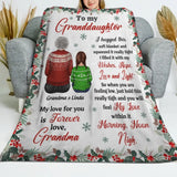 Personalized To My Grandson, Granddaughter I Hugged This Soft Blanket And Squeezed It Really Tight I Filled It With My Wishes, Hope, Love and Light Sherpa or Fleece Blanket Printed PTN23663