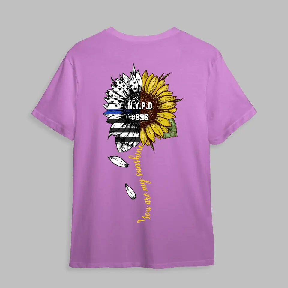Personalized You Are My Sunshine Sunflower US Police Department T-shirt Printed KVH23660