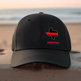 Personalized Firefighter Thin Red Line US State Flag Custom Name Black Cap TQTVQ23666