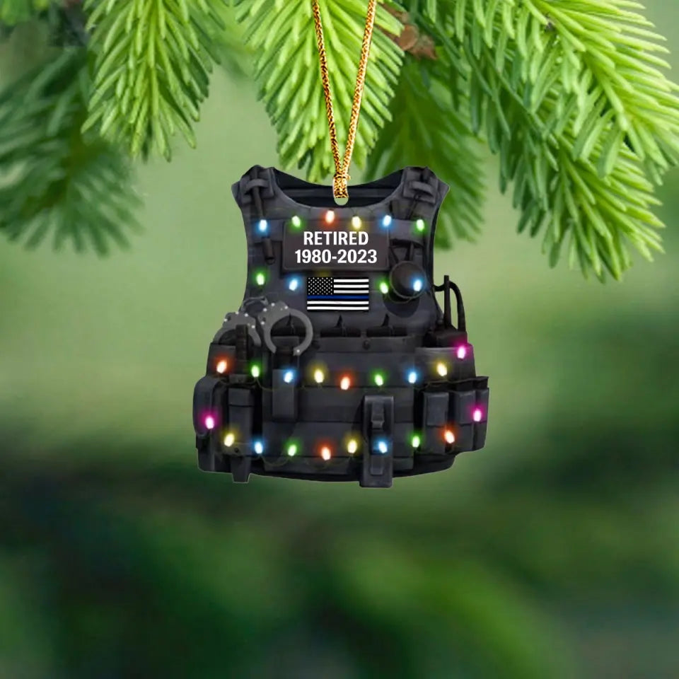 Personalized Police Retired Acrylic Ornament Printed VQ23692