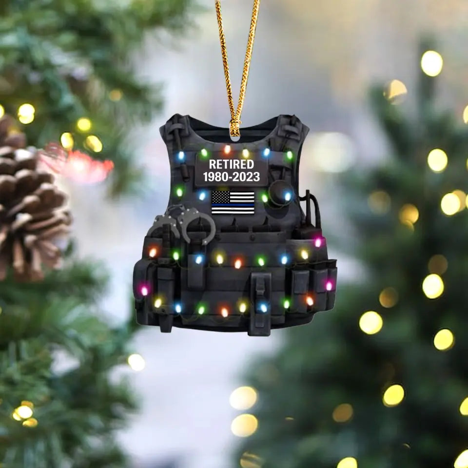 Personalized Police Retired Acrylic Ornament Printed VQ23692