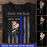 Personalized Back The Blue Couple Police Flag T-shirt Printed KVH23704