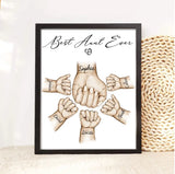 Personalized Best Aunt Ever Hands & Kid Names Poster Printed KVH23714