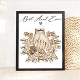 Personalized Best Aunt Ever Hands & Kid Names Poster Printed KVH23714