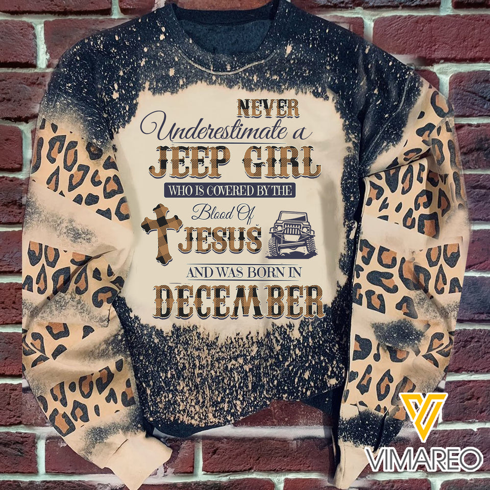 DECEMBER JEEP GIRL BLOOD OF JESUS SWEATSHIRT PRINTED TNMA1210