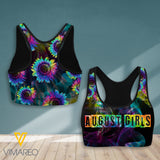 AUGUST GIRL SUNFLOWER TIE DYE SPORT BRA/LEGGING