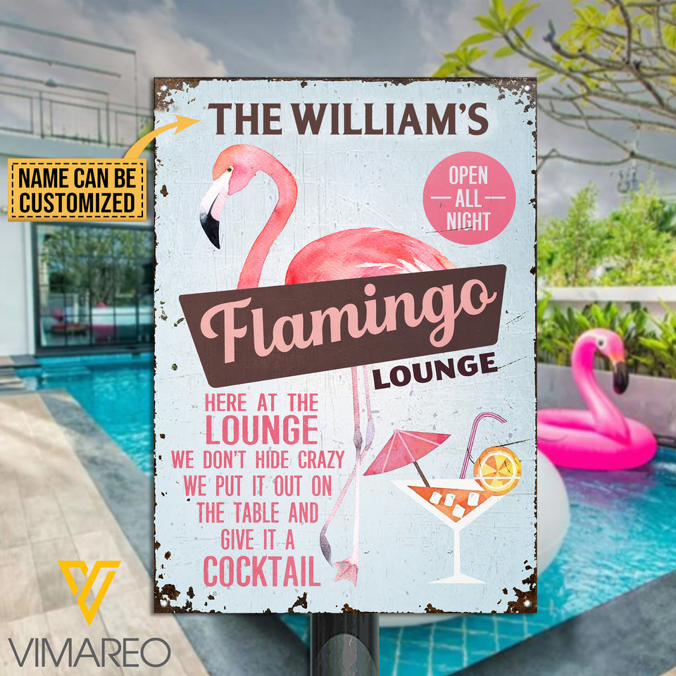 PERSONALIZED FLAMIGO LOUNGE COCKTAIL PRINTED MENTAL SIGN