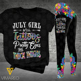 JULY GIRL WITH TATTOOS COMBO TSHIRT + LEGGING 3D PRINTED MAY-MA12