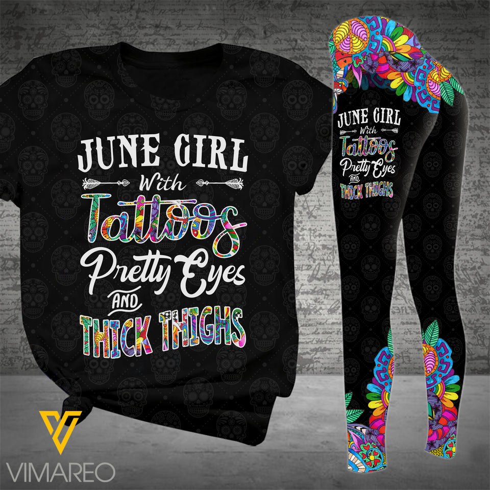 JUNE GIRL WITH TATTOOS COMBO TSHIRT + LEGGING 3D PRINTED MAY-MA12