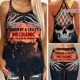 PHN Taken By A Crazy Mechanic Criss-Cross Open Back Camisole Tank Top Legging SEP-MA21
