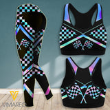 RACING FLAG TIE DYE SPORT BRA/LEGGING