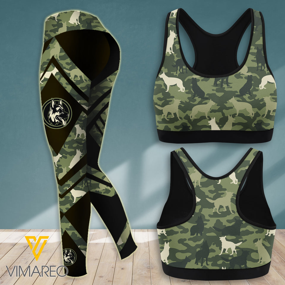 GERMAN SHEPHERD DOG CAMO SPORT BRA/LEGGING
