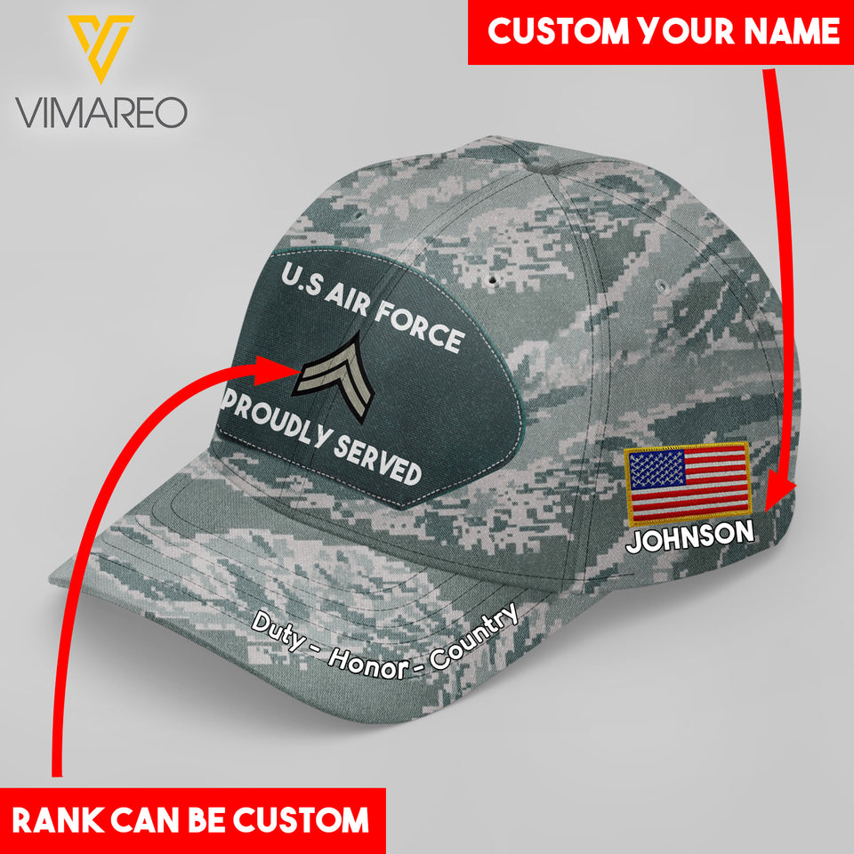 US ARI FORCE CUSTOMIZE PEAKED CAP 3D LC