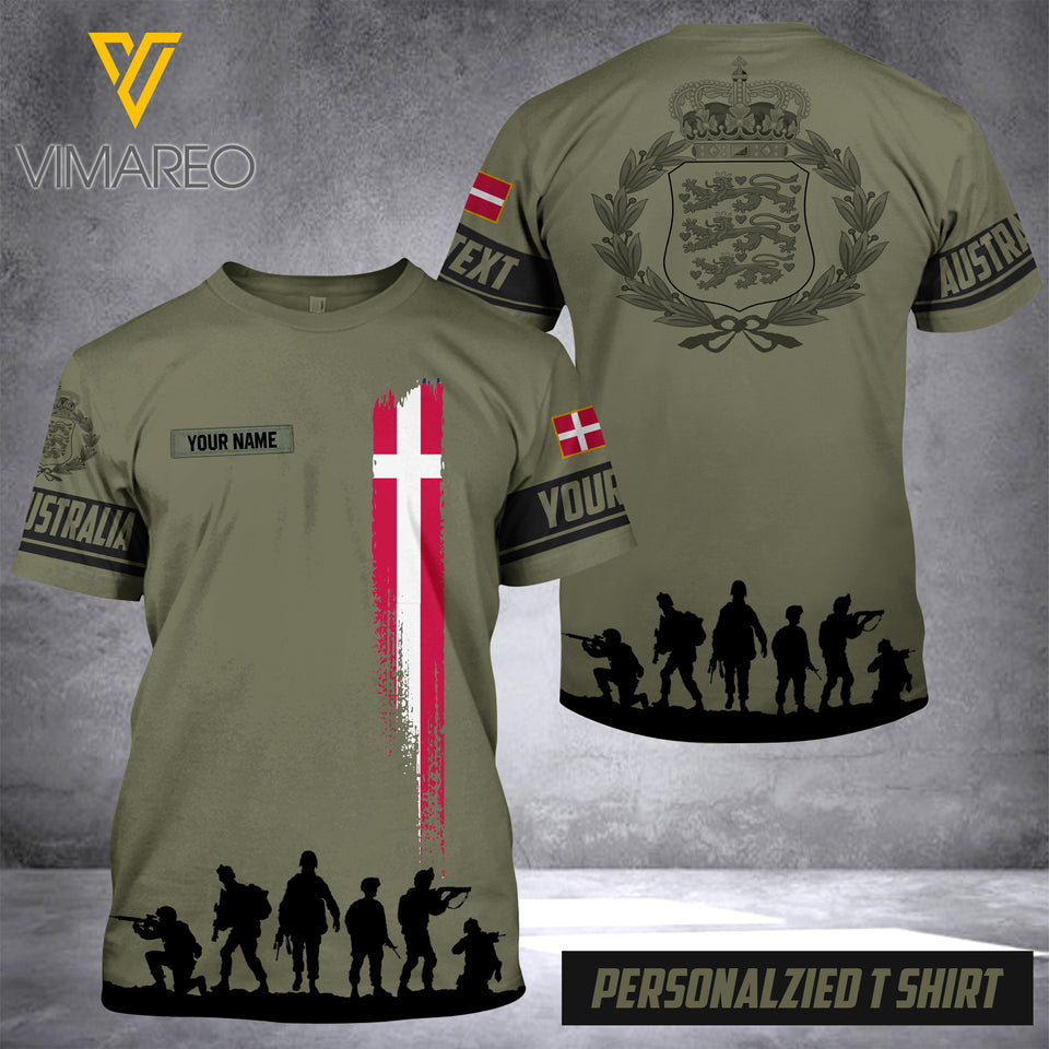 Customized Denmark Soldier 3D Printed Combat Shirt EZMQ0807