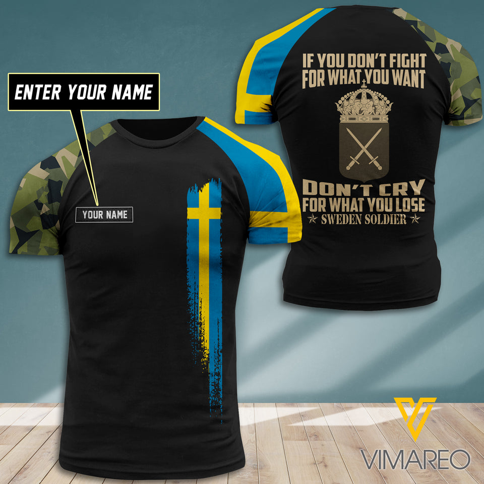 Customized Swedish Soldier 3D Printed Shirt EZMQ0407