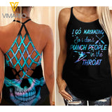 Kayaking Criss-Cross Open Back Camisole Tank Top MAR-MD27