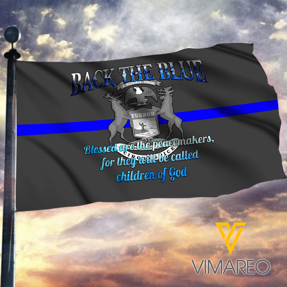 MICHIGAN Flag BLUE LINE 3D 2804NGBA