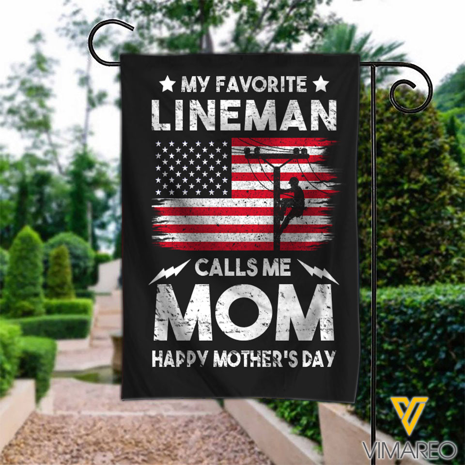 Happy Mother's Day -  Lineman Calls Me Mom Flag APR-MD08