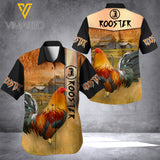 Rooster 3d Printed Hawaii Shirt