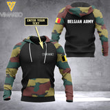 Belgian army Flag Customized 3D PRINTED TSHIRT 0705NGBMQ