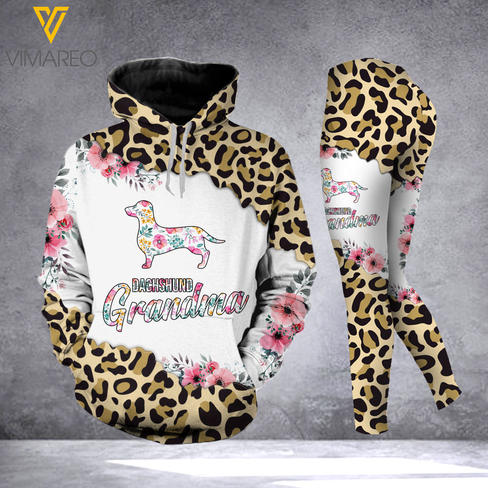 DACHSHUND DOG GRANDMA COMBO HOODIE + LEGGING 3D ALL PRINT LC