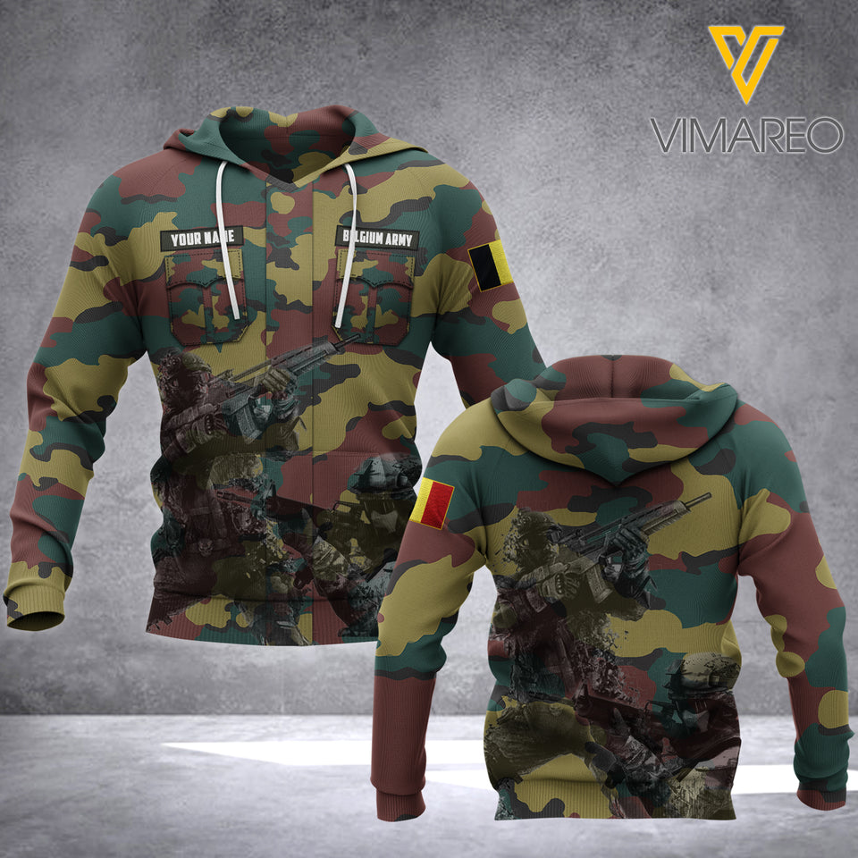 Belgian army Art combat personalized HOODIE 3D PRINTED