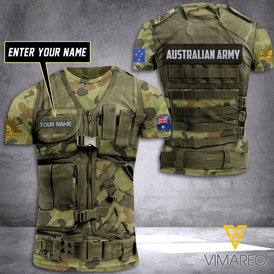 PHN Personalized Australian Army 3D Printed Shirt APR-DT07