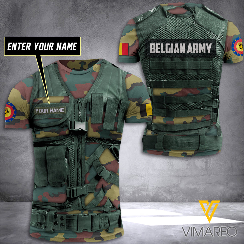 PHN Personalized Belgian Army 3D Printed Shirt APR-DT07