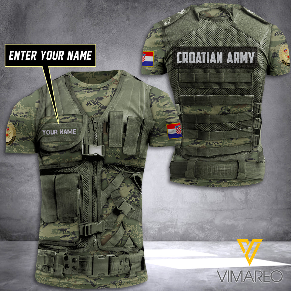 PHN Personalized Croatian Army 3D Printed Shirt APR-DT08
