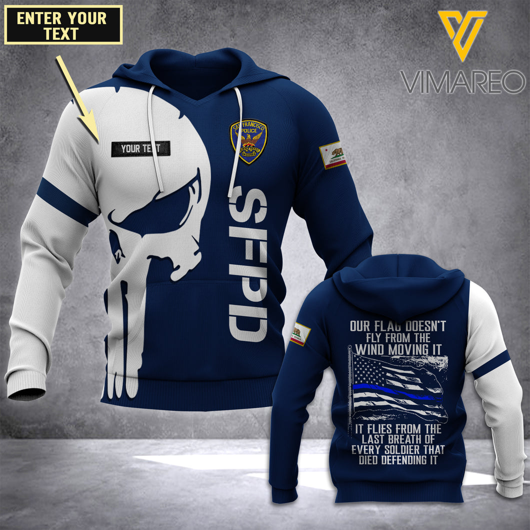 PHN PERSONALIZED San Francisco Police Department (SFPD) HOODIE 3D PRINTED JUL-LN15