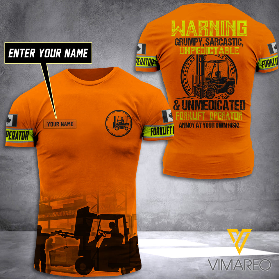 PHN PERSONALIZED CANADIAN Forklift TSHIRT PRINTED APR-DT19