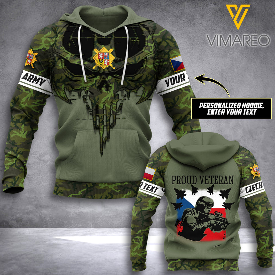 PHN PERSONALIZED Czech Republic VETERAN HOODIE 3D PRINTED MAY-LN13