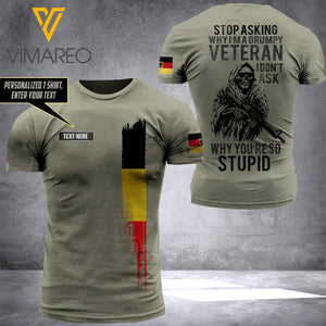 PHN PERSONALIZED GERMAN VETERAN TSHIRT PRINTED MAY-QH14