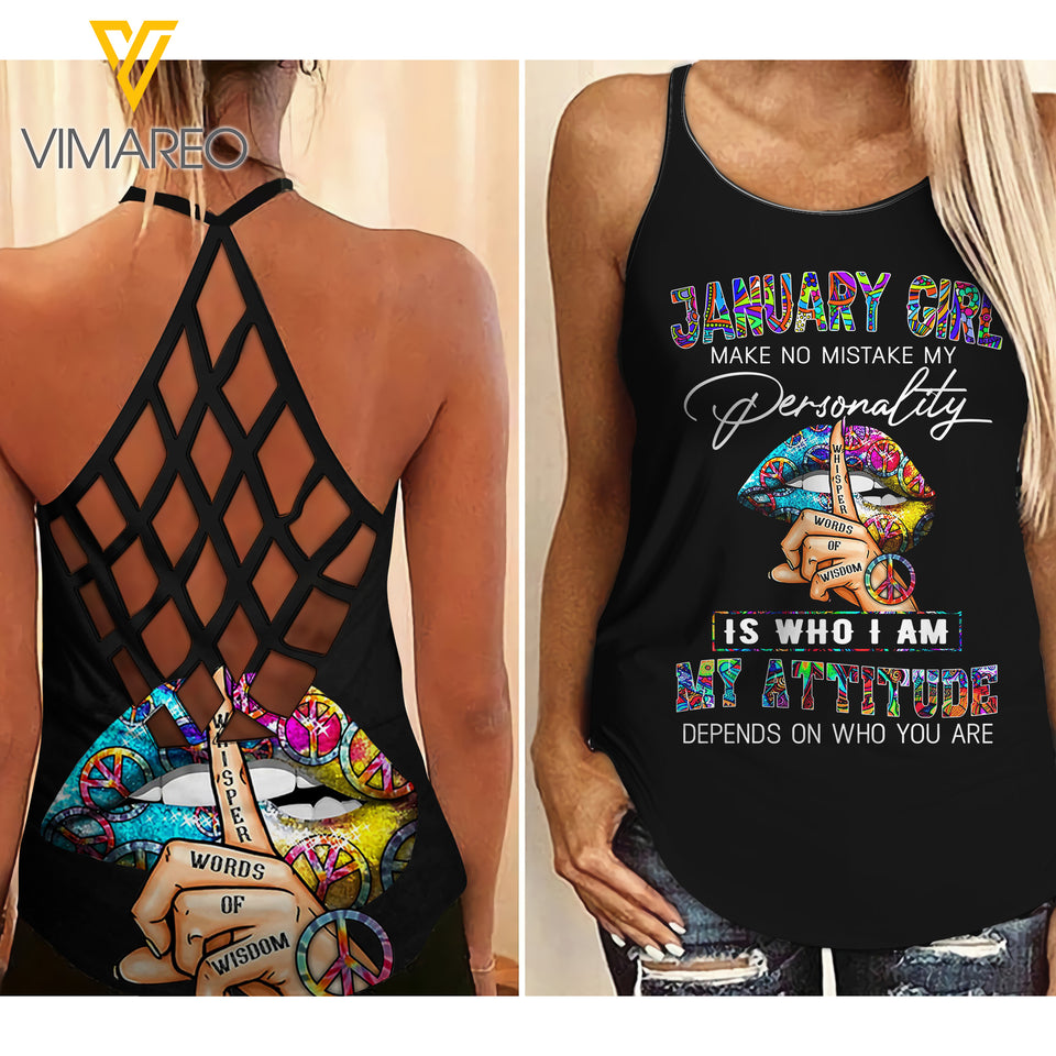 PHN January Girl Criss-Cross Open Back Camisole Tank Top MAR-DT18