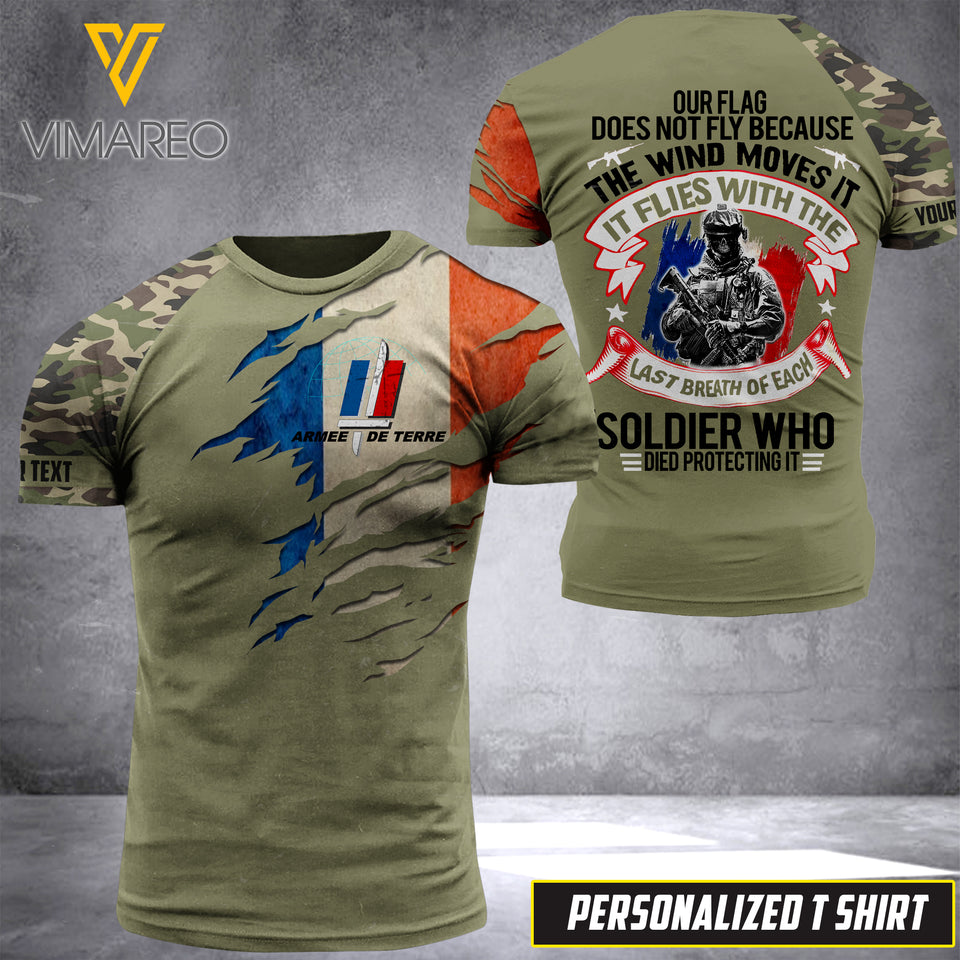 PHN Personalized French Army 3D Printed T-Shirt JUL-HQ12