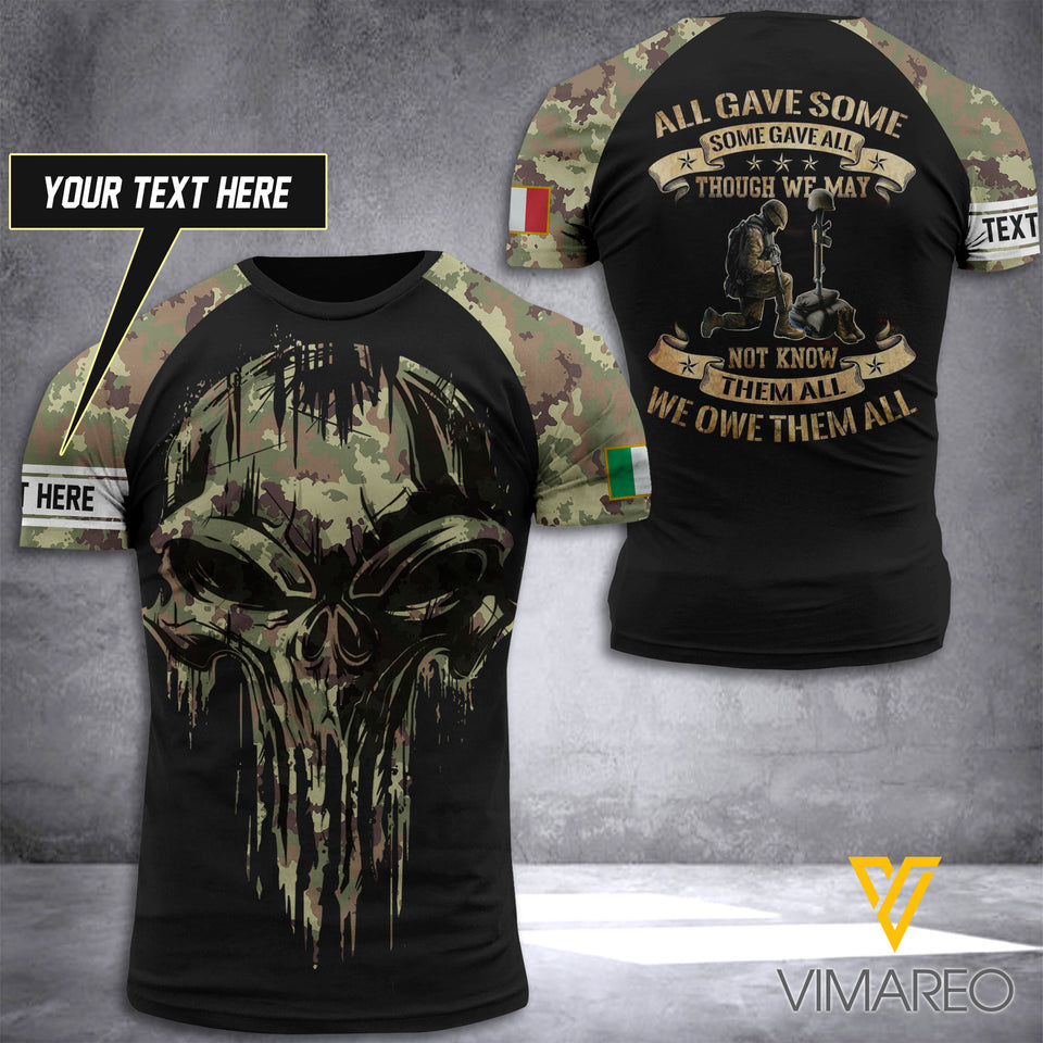 Customized Italian Soldier 3D Printed Combat Shirt EZQ1205