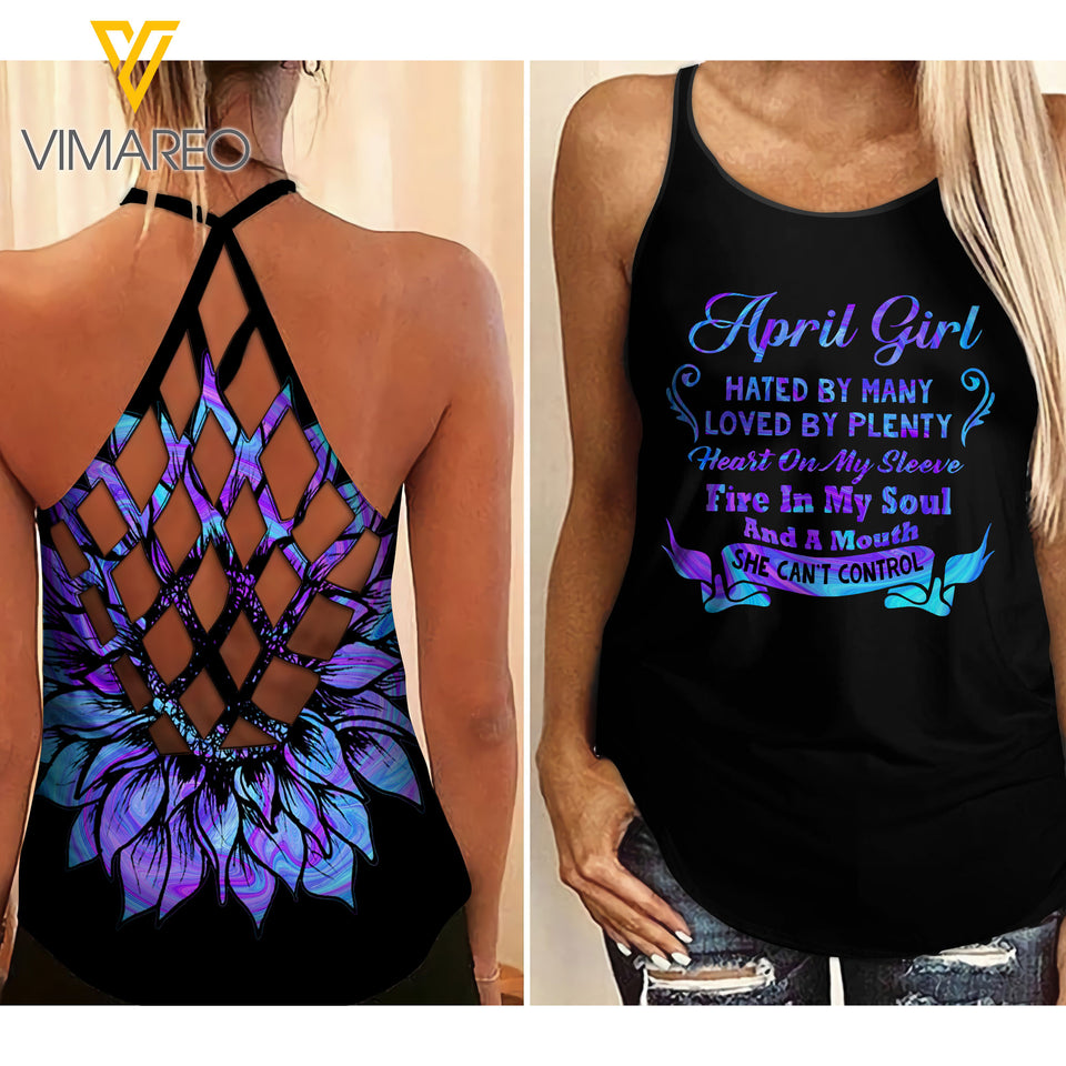 April Girl hate money Criss-Cross Open Back Camisole Tank Top 3 style ZT1403