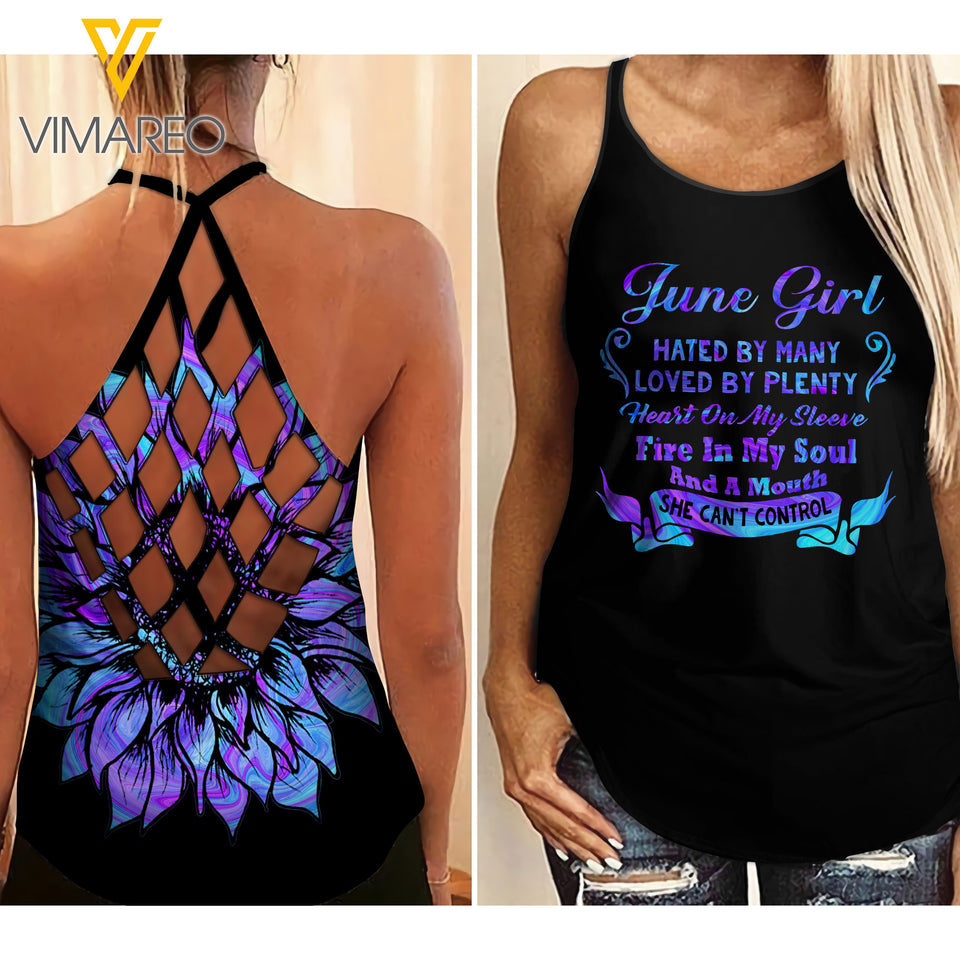 June Girl hate money Criss-Cross Open Back Camisole Tank Top 3 style ZT1403