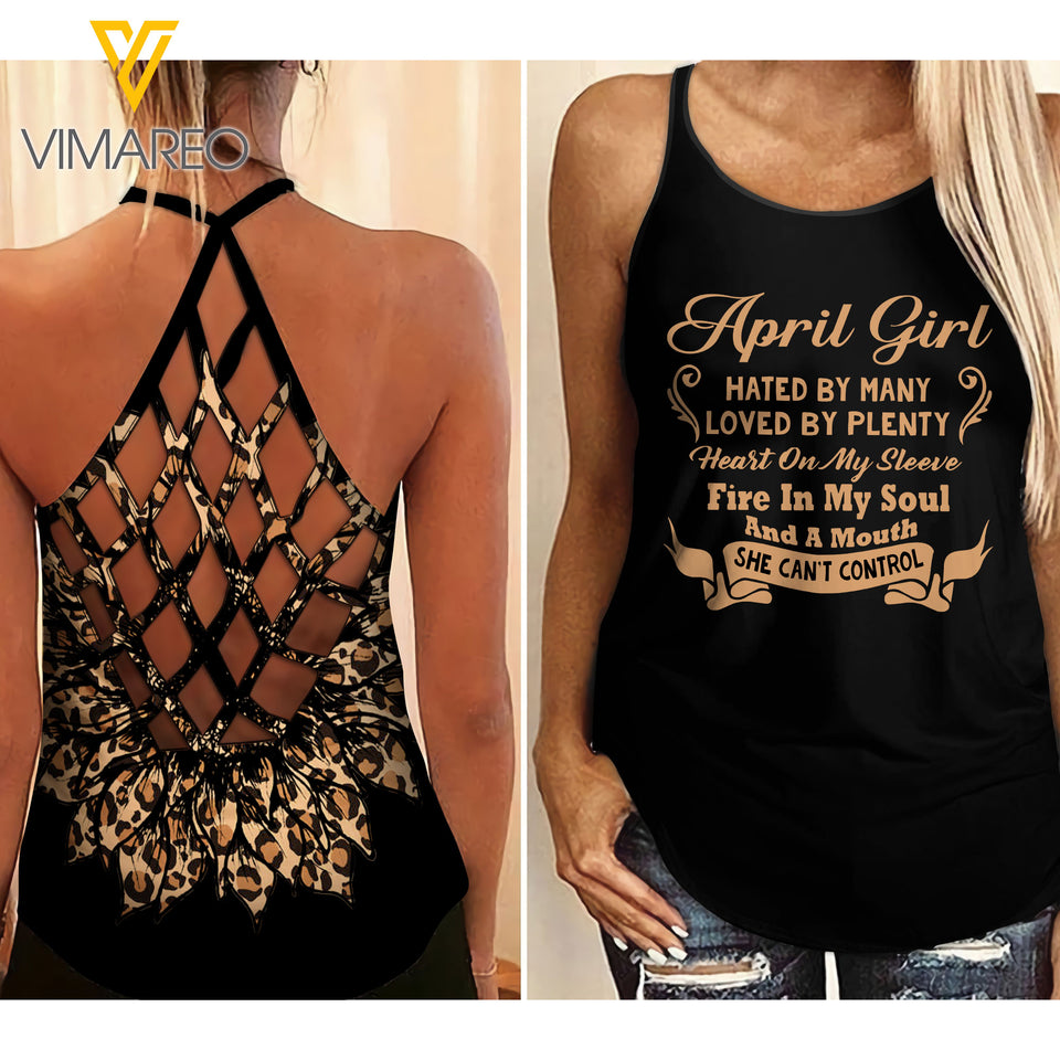 April Girl hate money Criss-Cross Open Back Camisole Tank Top 3 style ZT1403