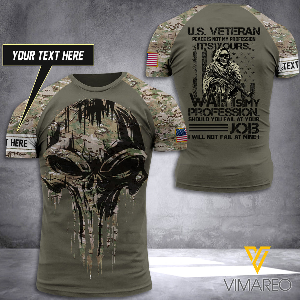 Customized US Veteran 3D Printed Combat Shirt EZQ200521
