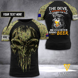 Customized Australian Soldier Bring Beer 3D Printed Combat Shirt EZHQ140621